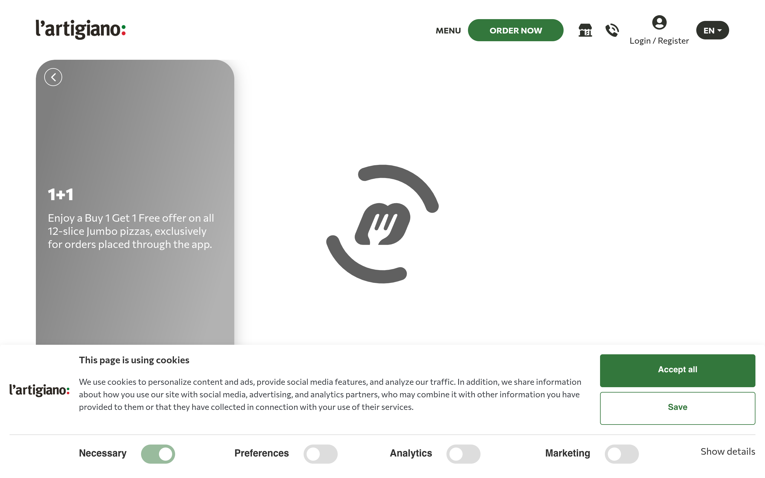 L’Artigiano Website Screenshot