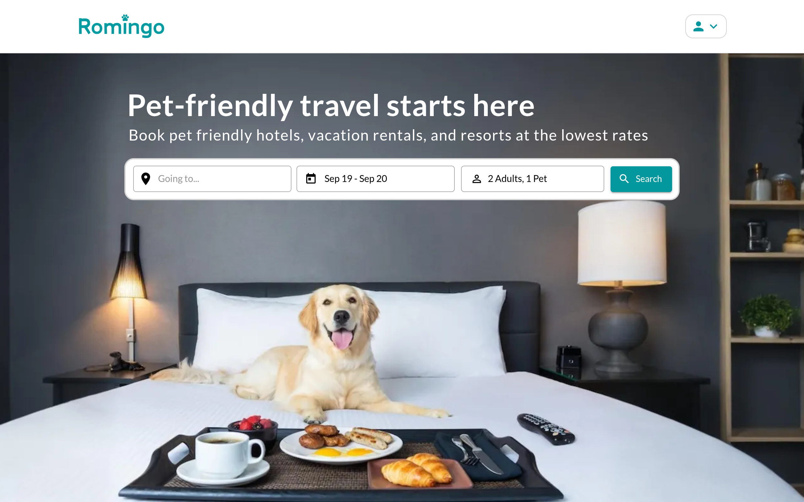 Romingo Hospitality Engine live screenshot